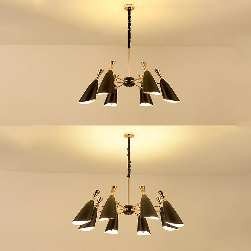Eigentijdse stijl kroonluchter licht metalen trechter schaduw woonkamer hanglamp