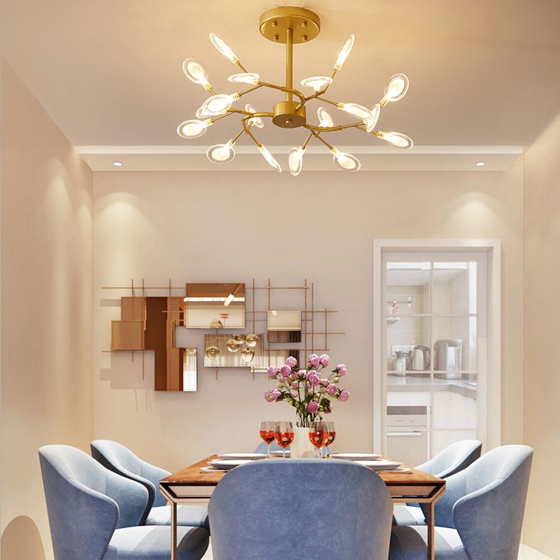 Lámparas de lámpara de rociado Luz de colgante de estilo minimalista moderno con sombra acrílica para sala de estar