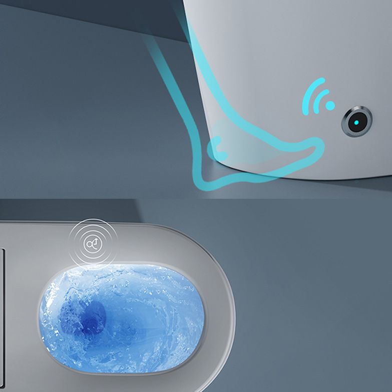 Contemporary White Leak-Proof Ceramic Foot Sensor Smart Toilet