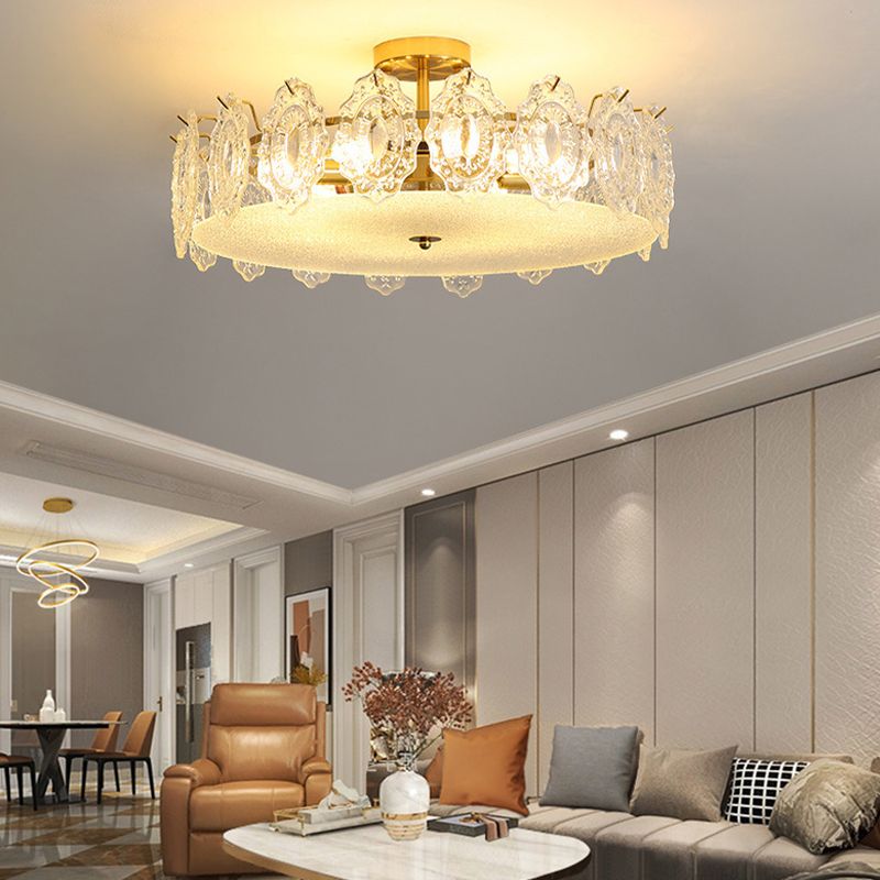 Modern Ceiling Light Household Glass Flush Mount Light Fixture for Bedroom