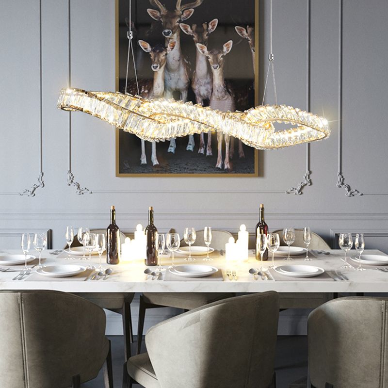 Modern Dining Chandelier Pendant Kitchen Dining Room Crystal Hanging Light Fixture