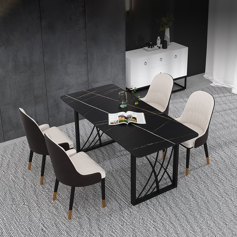 1/2/4/5/7 Pieces Dinette Set Modern Sintered Stone Dining Table Set with Chairs