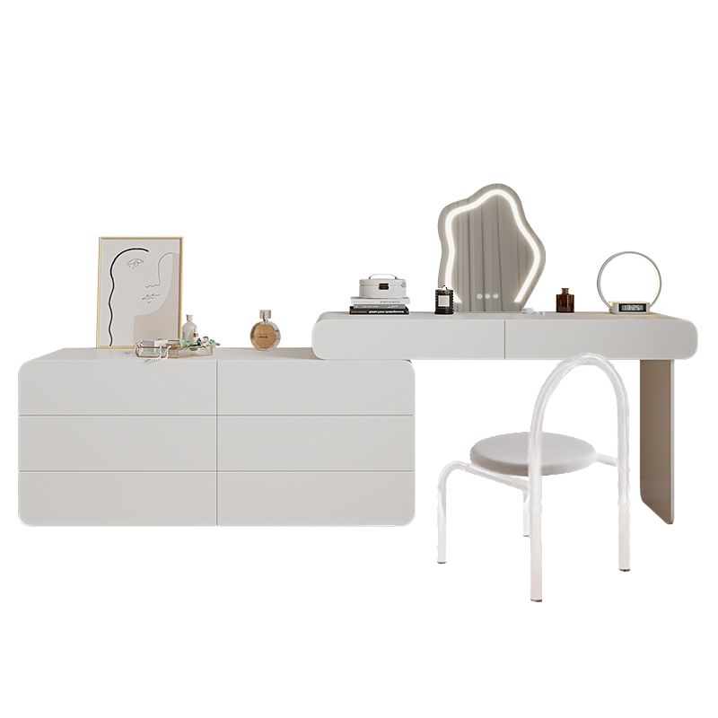 15.74" Wide Make-up Vanity White Makeup Vanity Desk Table with 5/8 Drawers