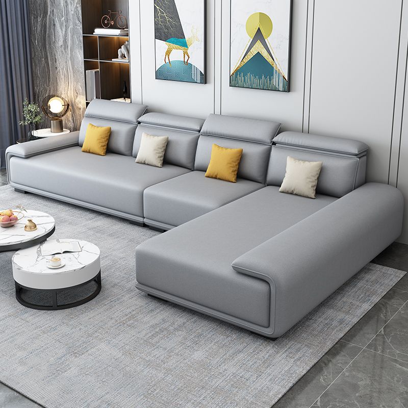 30.3"H Modern Faux Leather Square Arm Sofa & Chaise for Living Room