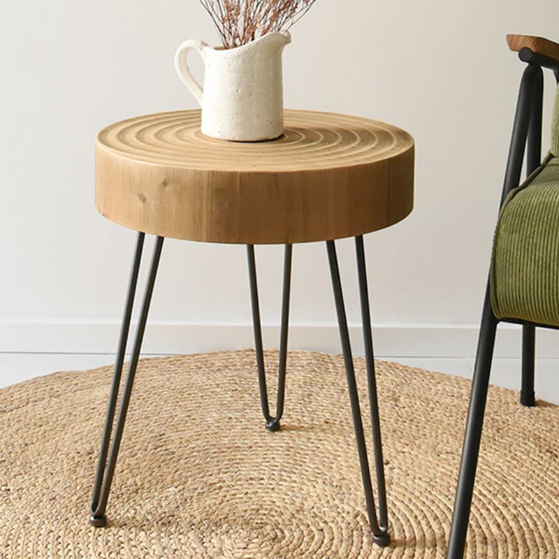Scandinavian 3 Legs Coffee Table Round Wooden Cocktail Table for Living Room