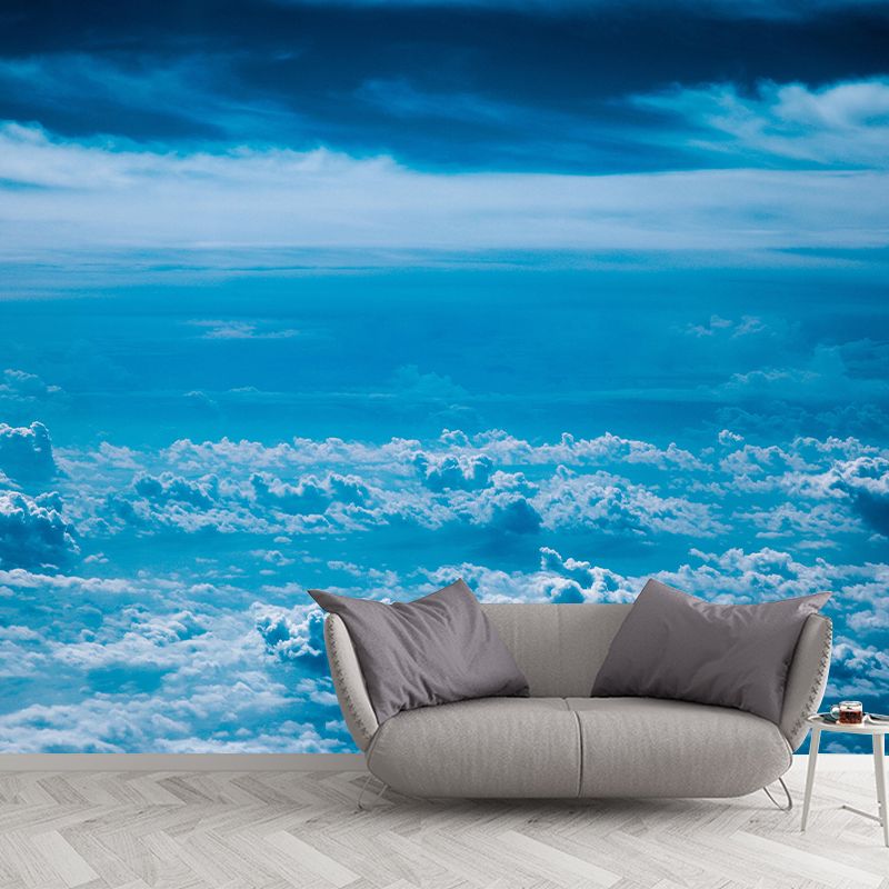 Contemporary Sky Mural Mildew Resistant Wall Covering for Living Room Decor