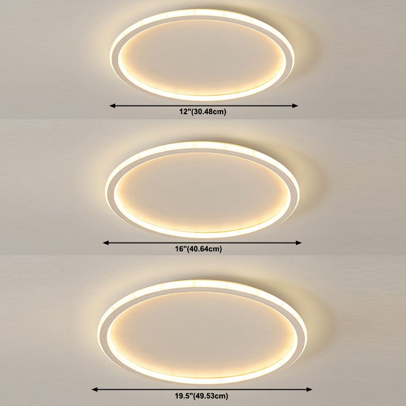 Plafonnier circulaire en métal, LED de style simple, proche du plafonnier