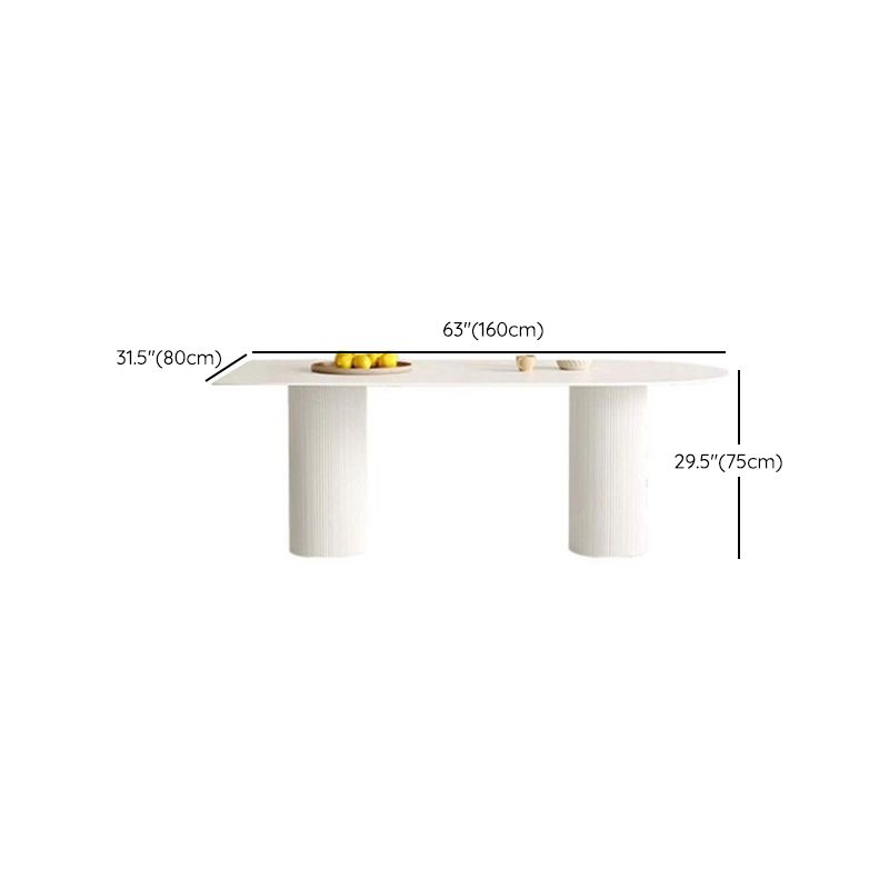 White Stone Top Dinette Table with Storage Modern Free Form Dining Table