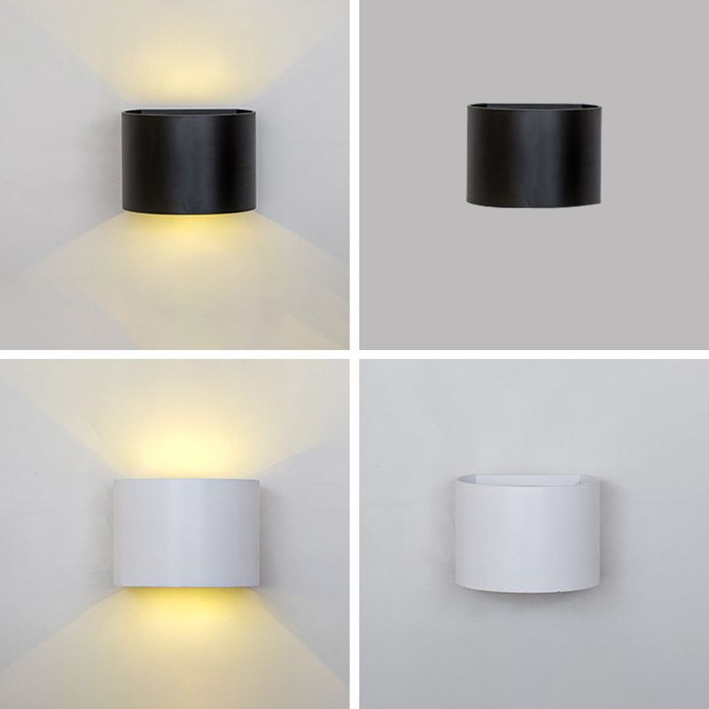 2-Lights Geometric Wall Light Sconce Modern Style Black and White Aluminum Wall Lighting