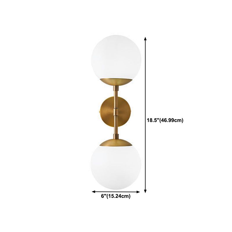 Contemporary Vanity Light Simple Glass Ball Shade Wall Light Sconce for Bathroom