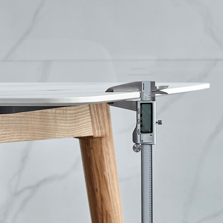 Stone Dining Table Set with Wooden Frame 1/4/5/7 Contemporary Pieces Dining Set