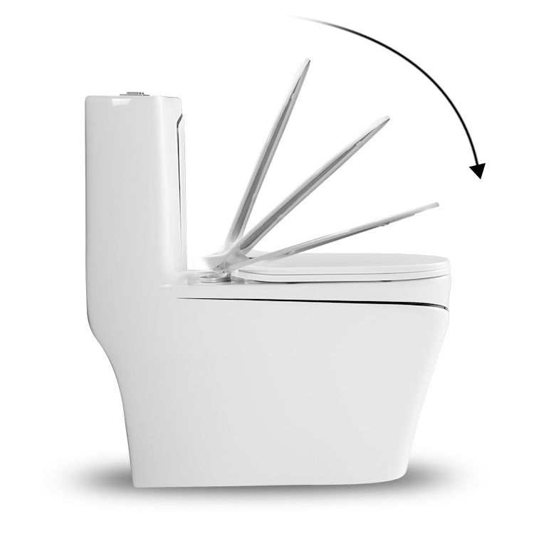 Floor Mount Flush Toilet Skirted Traditional One-Piece Toilet with Slow Close Seat