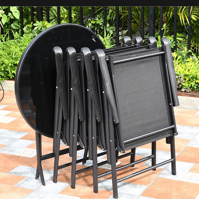 Tropical Outdoor Bistro Chairs Rattan Folding Outdoors Dining Chairs