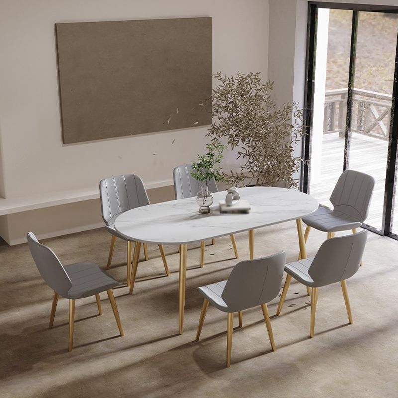 Traditional Luxury Stone Furniture Oval 4 Legs Dining Site Table for Home