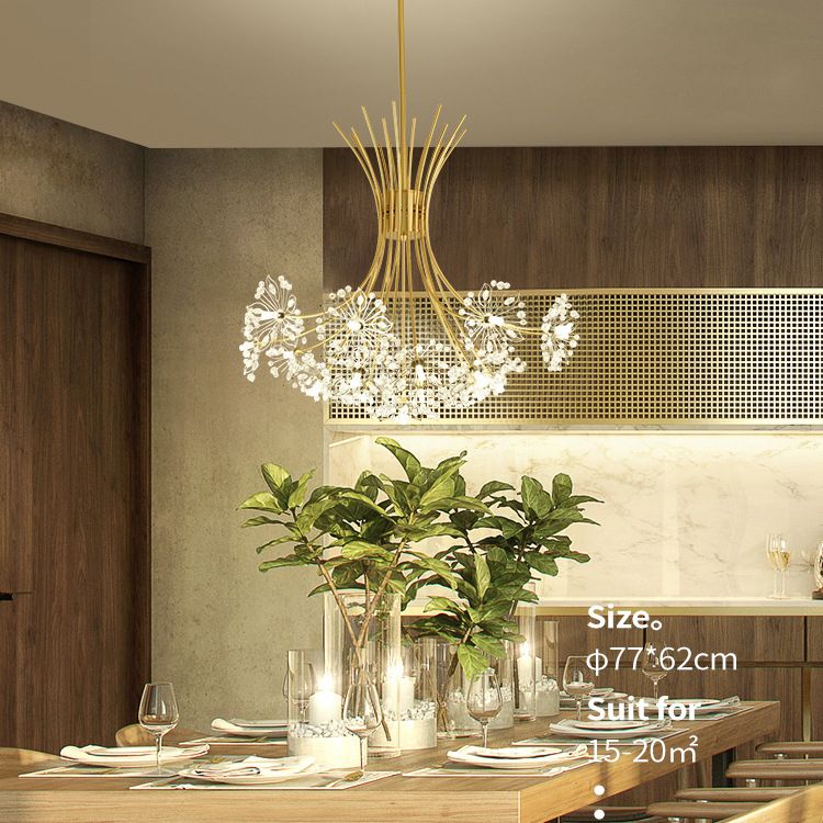 Zweige Anhänger Kronleuchter nordischer Luxusstil -Kristallhanglampe