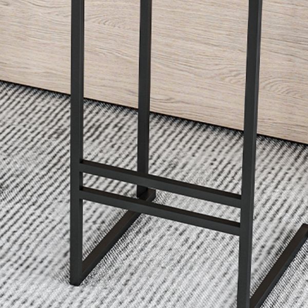 Modern Armless Backrest Counter Stool Iron Kitchen Bar Stool with Cushion and Pedal