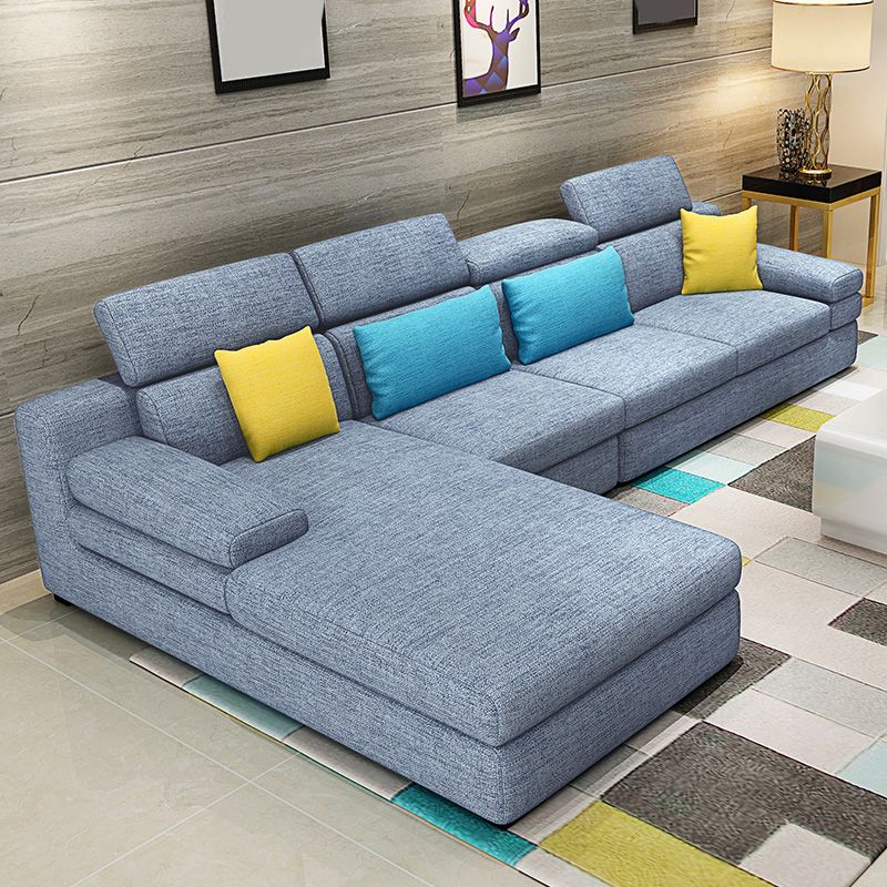 Contemporary High Back Sectionals 35.43"High 5-Seat Square Arm Sofa for Apartment