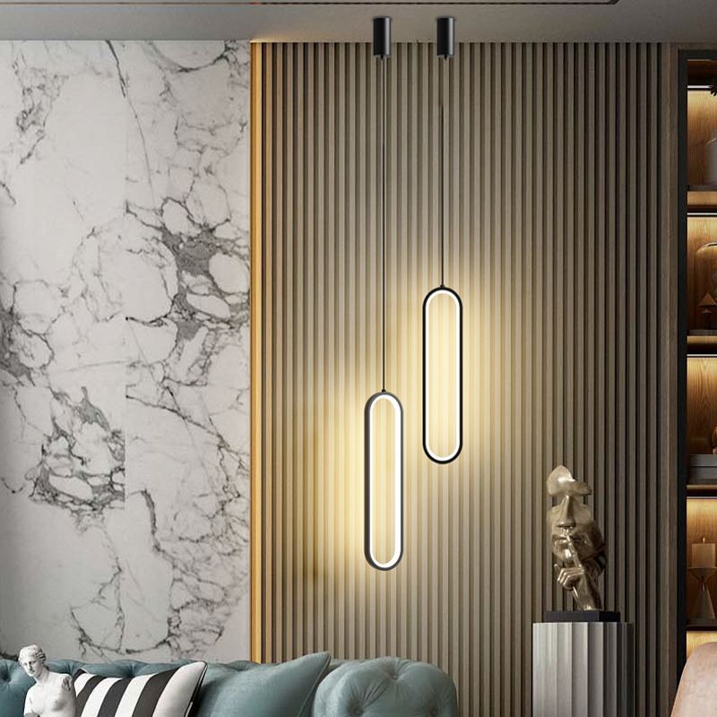 Linear Shape Metal Hanging Lights Modern Style Hanging Light Fixtures