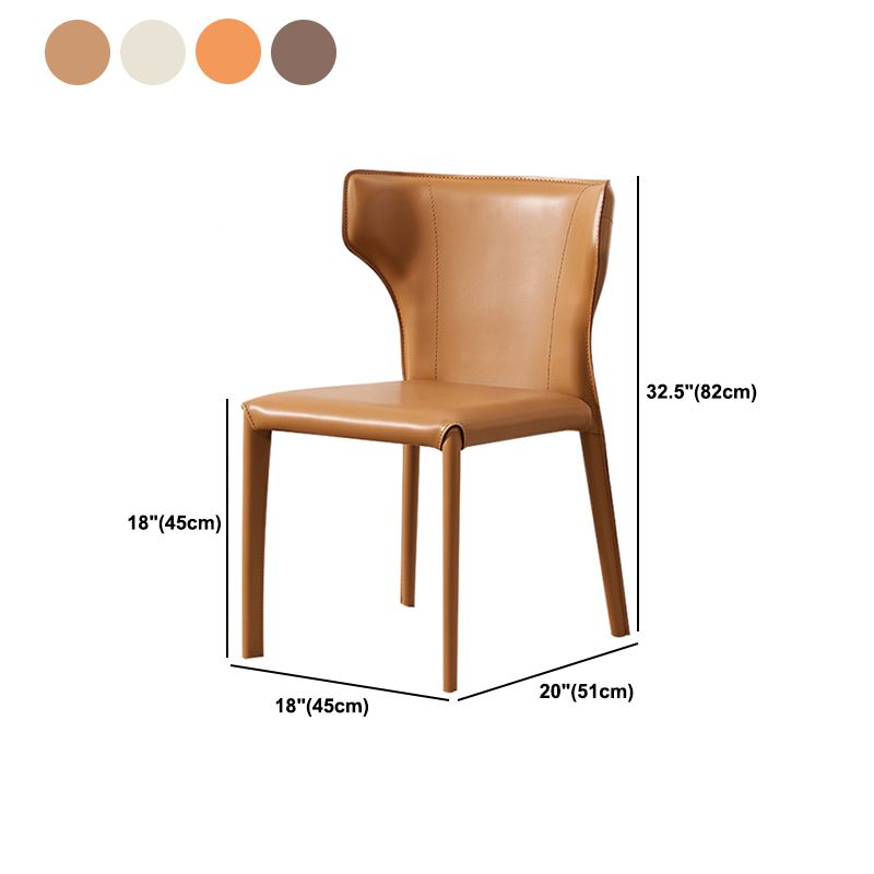 Modern Style Leather Dining Side Chair Wingback Side Chair for Restaurant Use