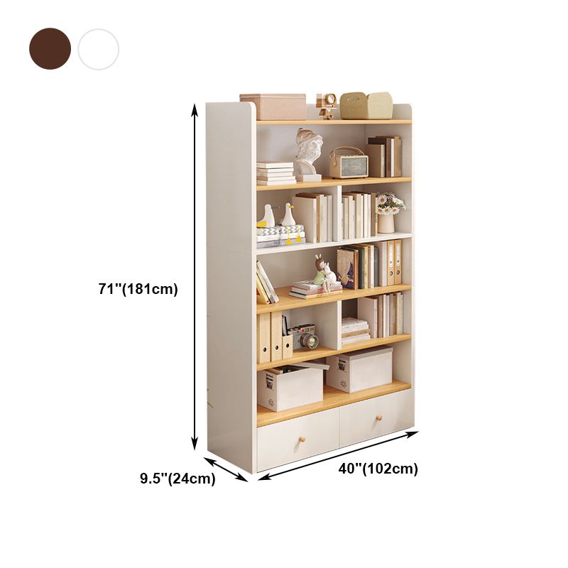 Wooden Closed Back Bookcase Modern Standard Bookshelf for Home