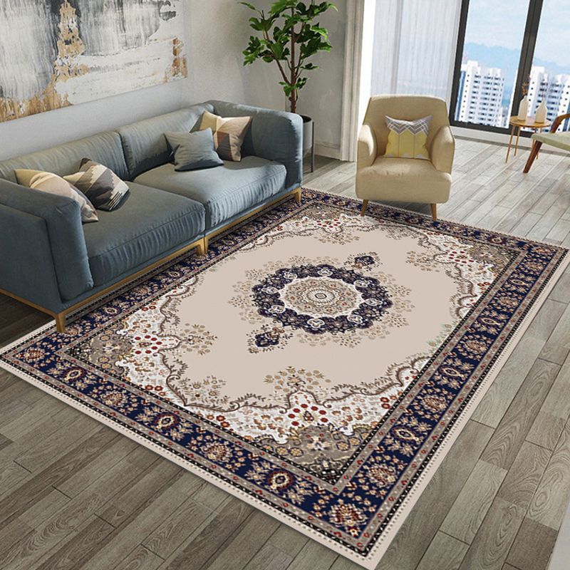Tappeto di stampa damask marocchina multicolore in polipropilene tappeto resistente alle macchie resistenti a tappeto anti-slip per arredamento per la casa