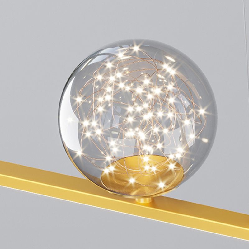 Moderne lineare Insel Kronleuchter Multi-Head Restaurant Anhänger Beleuchtungskarten