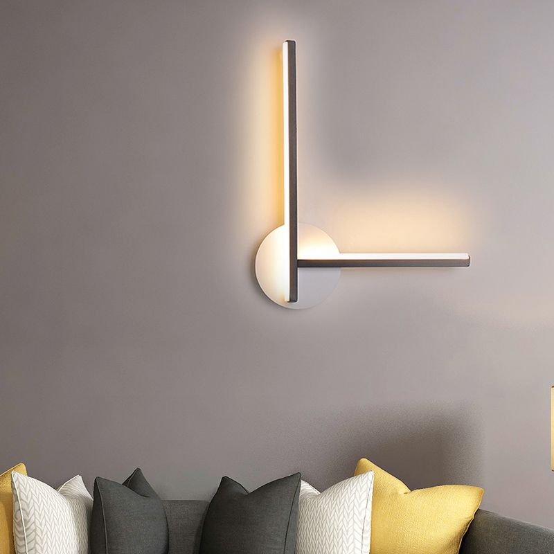Linear Wall Light Fixture Minimalist Acrylic Black/White LED Sconce Light in Warm/White Light for Bedroom