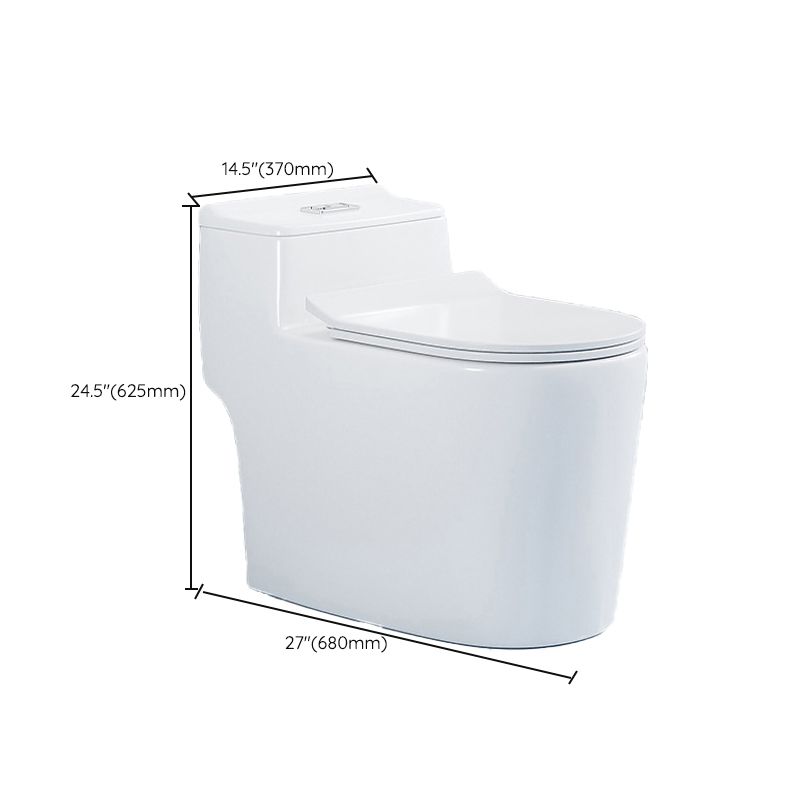 Contemporary 1 Piece Flush Toilet Floor Mounted White Urine Toilet for Washroom