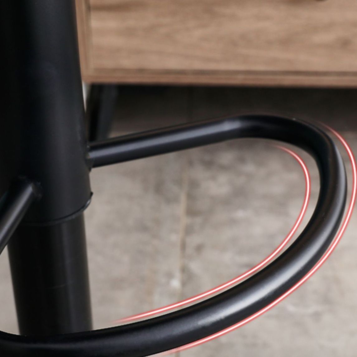 Adjustable Height Swivel Armless Bar Stool with Black Metal Base