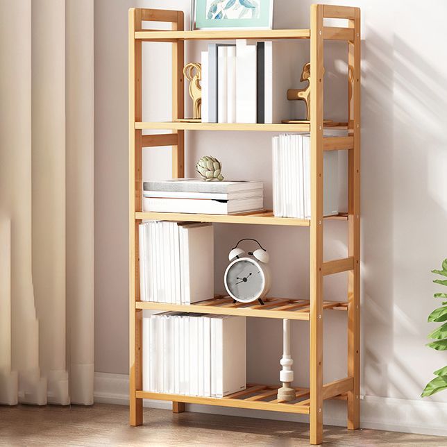 Etagere Bookcase Bamboo Open Back Shelf Bookcase for Study Room