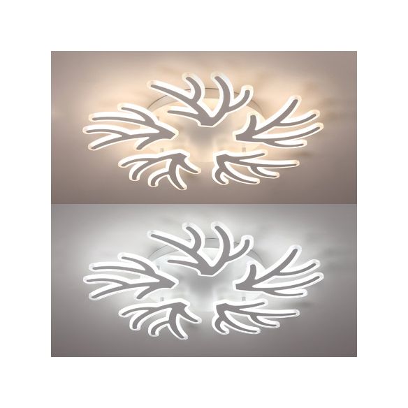 Coral Flush Ceiling Light Contemporary Acrylic 3/5/9 Lights Bedroom LED Flushmount Lighting in Warm/White/Natural Light