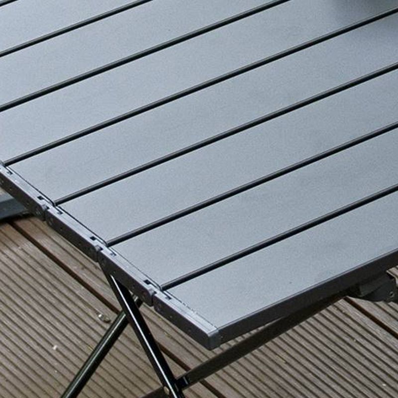 Industrial Style Patio Table Outdoor Rectangular Metal Camping Table