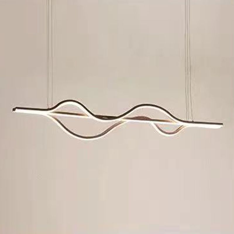 Minimalist Hanging Island Light Metal Dining Room LED Island Pendant Light