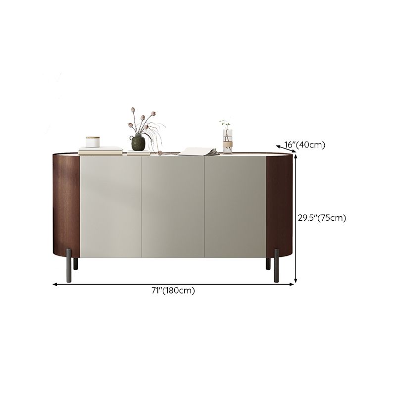 Contemporary Style Sideboard Stone Sideboard Table with Cabinets