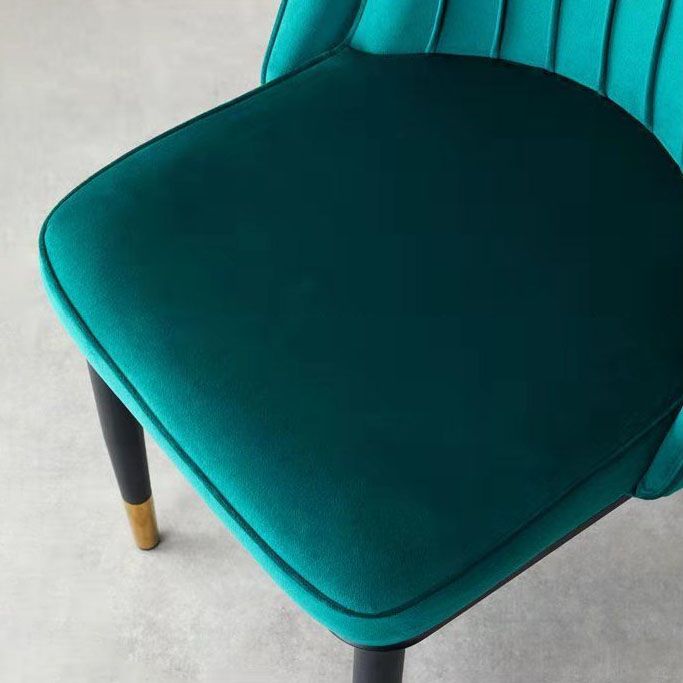 Glam Armless Velvet Dining Chair Parsons Chair in Matte Finish for Home