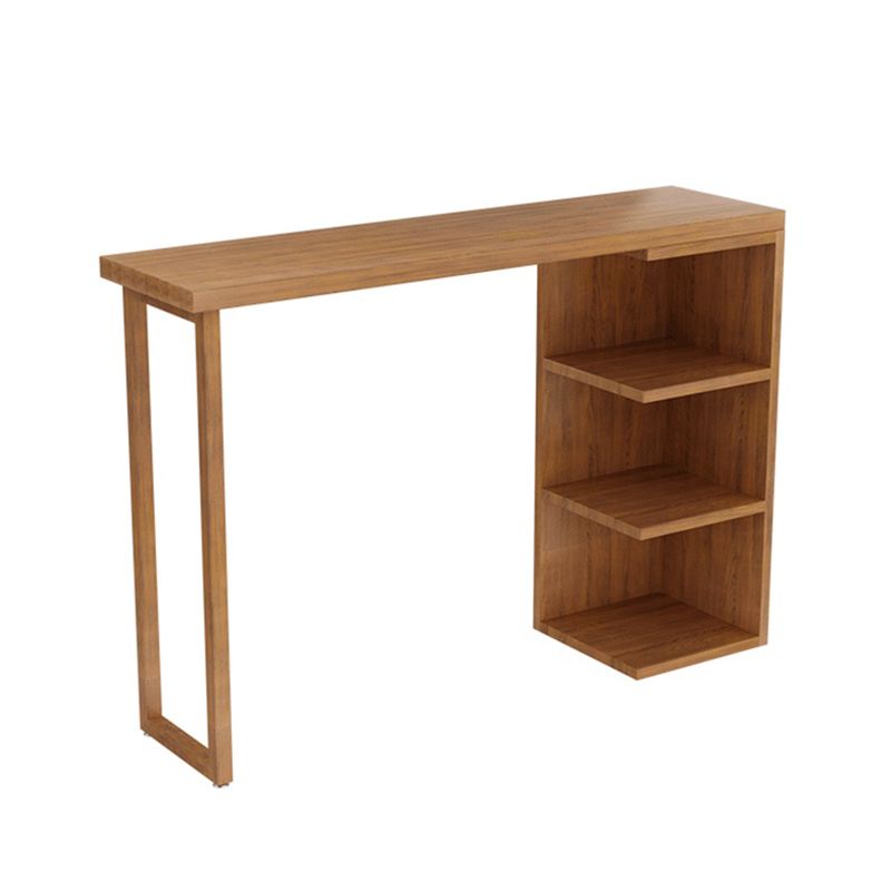 Modern Solid Wood Bar Table Rectangle Bar Dining Table with Storage