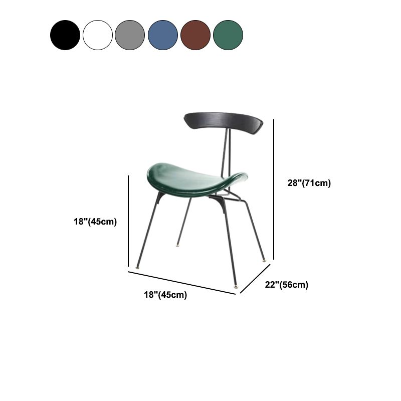 Black Iron Legs Dining Chairs Industrial Armless Dining Side Chair