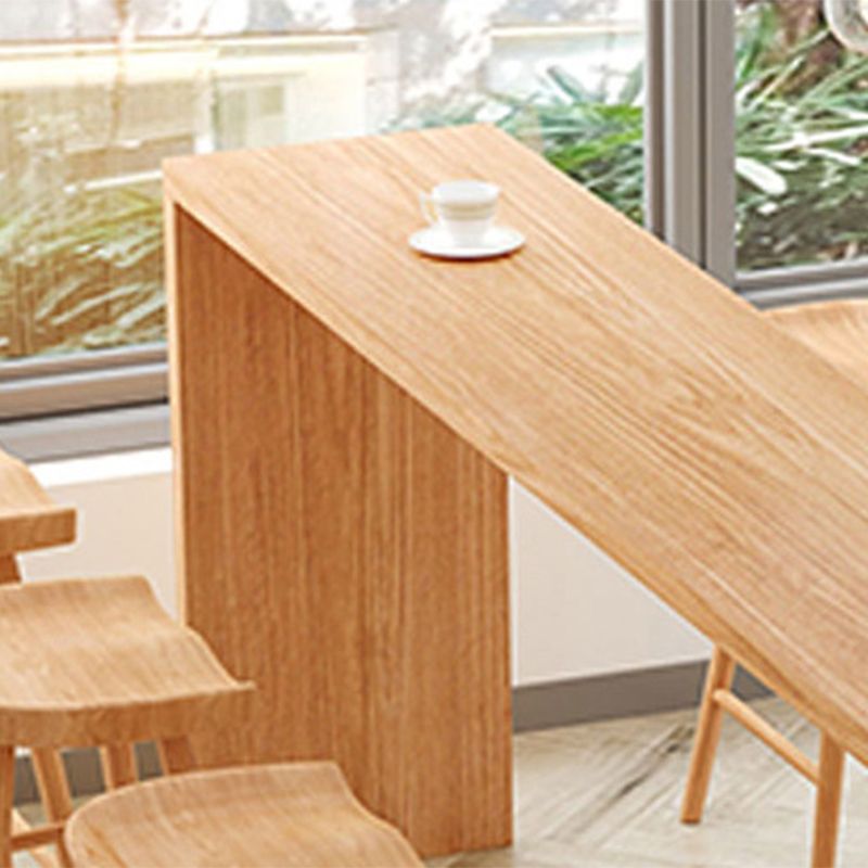 Luxurious Rectangle Pub Table Set 1/5/9 Pieces Wooden Counter Table with Backless Stools