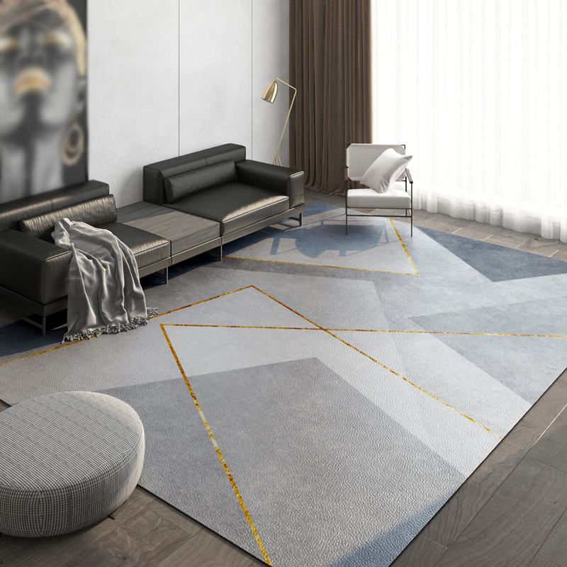 Grijs modern tapijt polyester grafisch binnen tapijt vlekbestendig tapijt voor woonkamer
