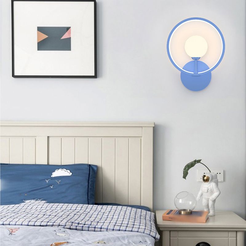 Ball Shade Metal Wall Sconce Modern Style Single Light Wall Mounted Light