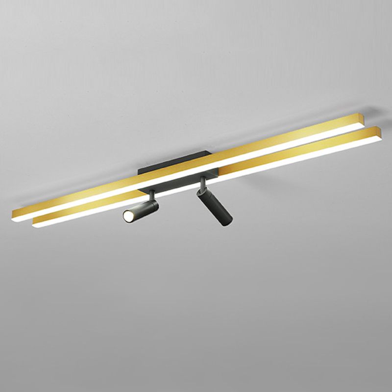Montaggio a semi-incasso a LED in alluminio dorato in stile moderno e creativo Apparecchio da soffitto a 2 luci per luoghi commerciali