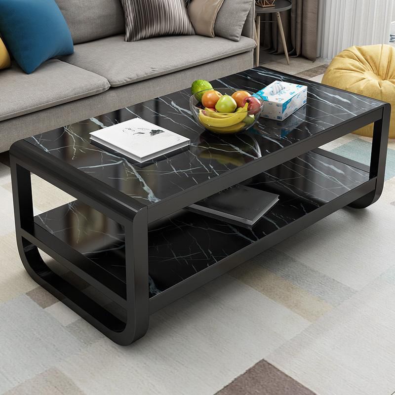 Sled Coffee Table with Shelf Rectangular 1 Single Coffee Table