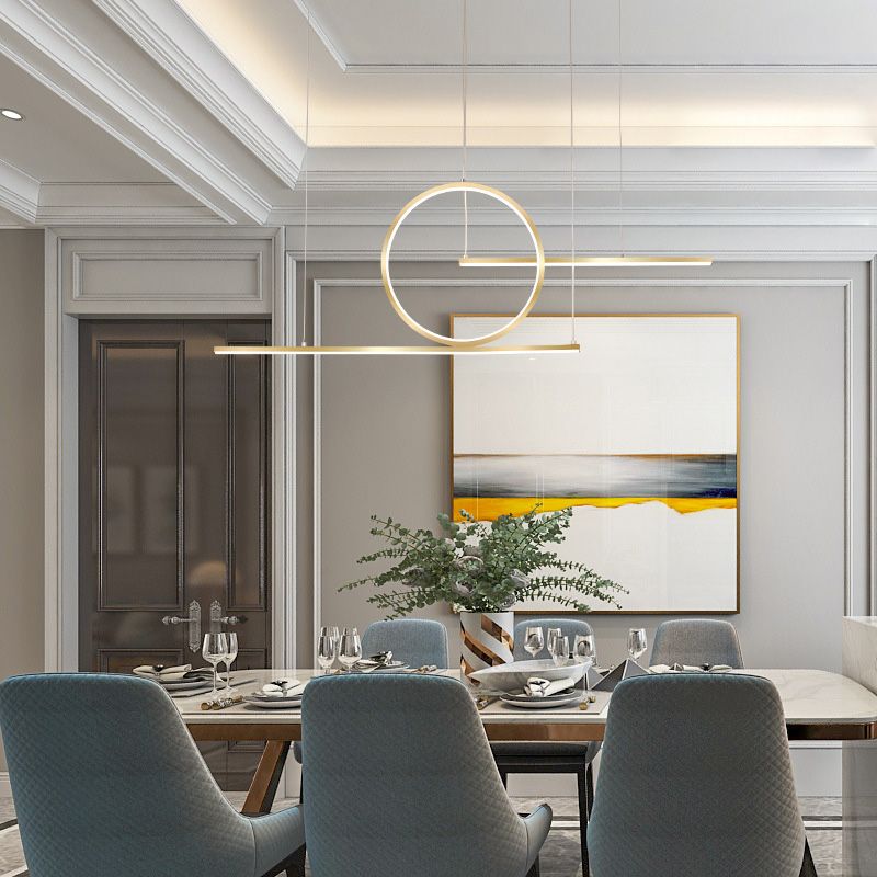 Ring Island Lighting Fishtures Acrilic Minimalismo Apparecchi di illuminazione a sospensione per il ristorante