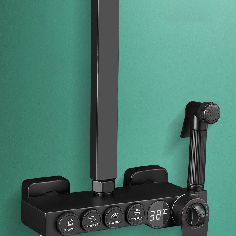 Modern Adjustable Water Flow Shower Faucet Shower Arm Hose Shower System on Wall