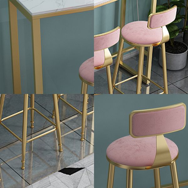 Contemporary Bar Stool Armless Backrest Dining Stool with Cushion