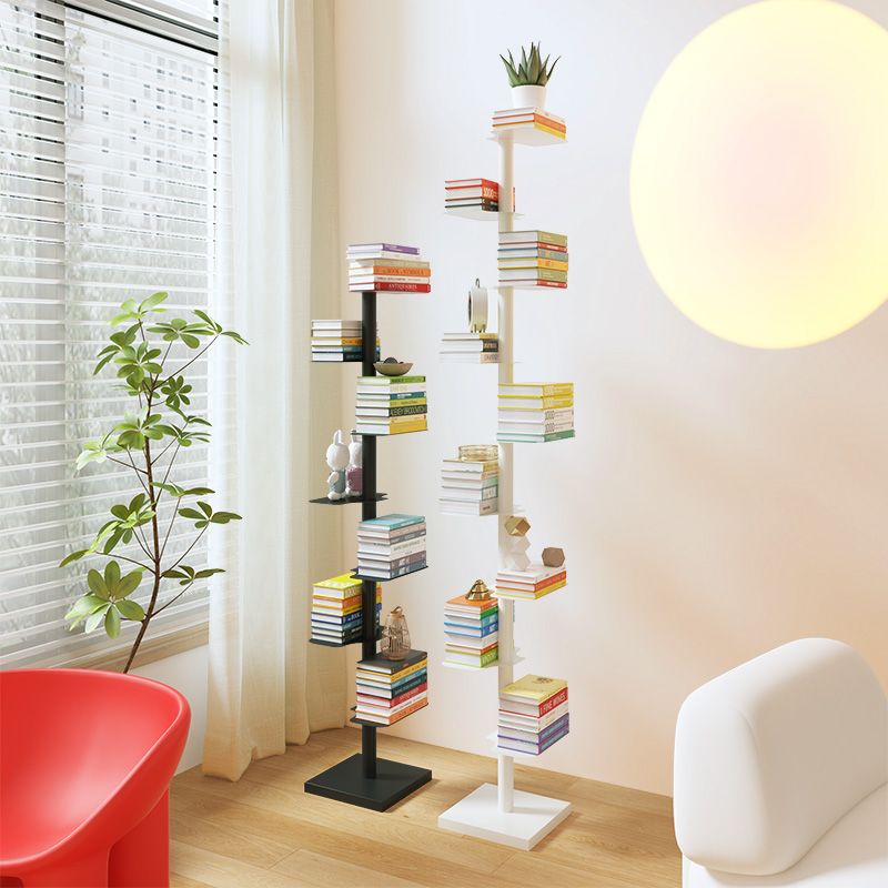 Metal Bookcase Contemporary Style Bookshelf for Home and Office