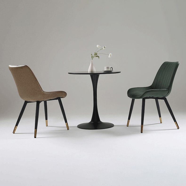 Nordic Cushioned Dining Chair 33"H Parsons Chair with Metal Base for Restaurant