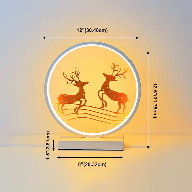 Linear Night Table Lamp Modern Style Metal 1 Light Nightstand Lamp in White