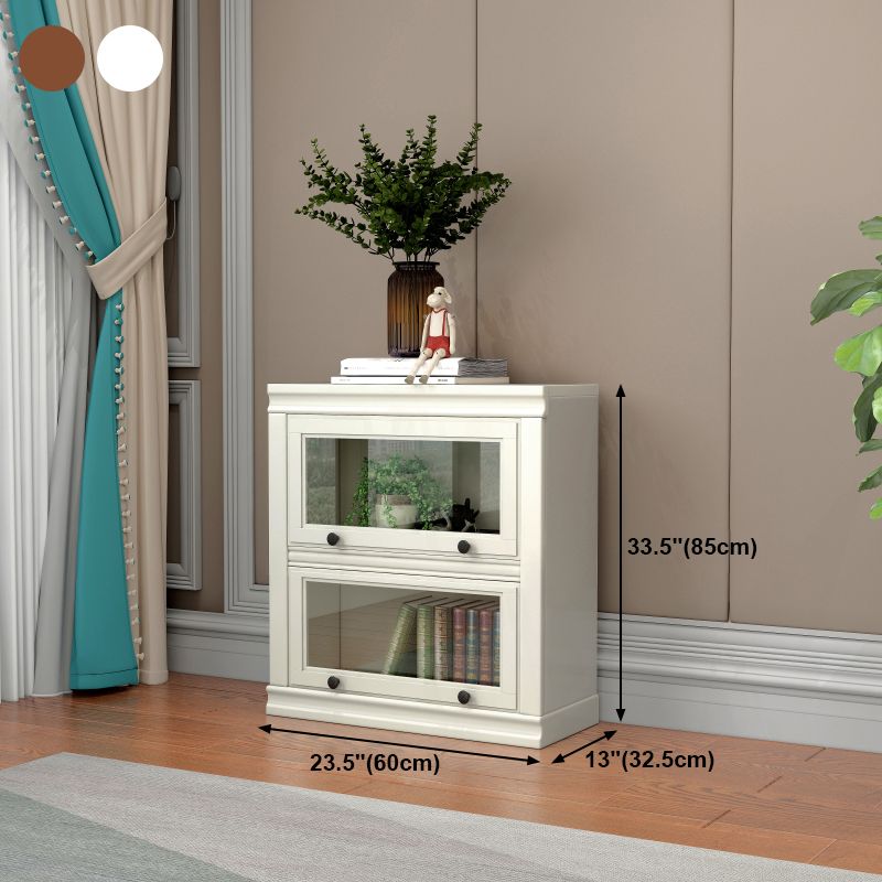 Wooden Barrister Bookcase Modern Closed Back Bookcase for Home Office