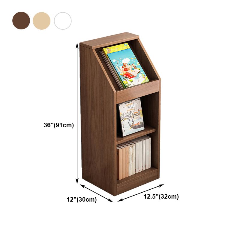 Wooden Bookshelf Modern Home Office Bookcase with Rectangle Shelves